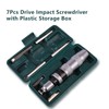 7Pcs Drive Impact Screwdriver Kit, 6 Bits Multifunctional Manual Drive