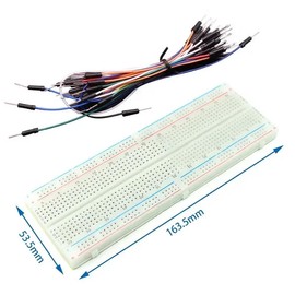 Solderless Breadboard 830 Tie Points - 65Pcs Flexible Breadboards Jumper Wires Kit for Arduino Prototyping Circuit DIY Electronic Project