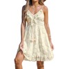 CUPSHE Women's Lace Dresses Boho Tassel V-Neck Flare Ruffle Mini