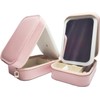 STORICANS Small Makeup Box with Light-Filling Mirror, Portable Cosmetics Case,