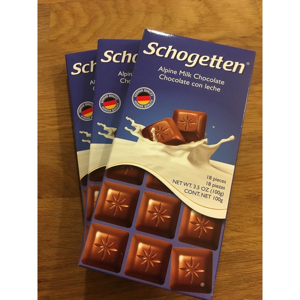 Schogetten Alpenvollmilch / milk chocolate (3 Bars each 100g) - fresh from Germany by Schogetten