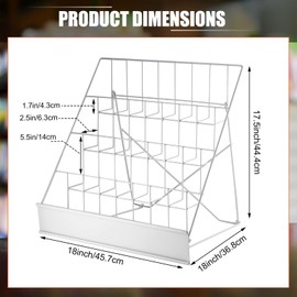 Sintuff Book Display Rack 4 Tier Comic Wire Book Display Rack 18" White Tabletop CD Magazine Retail Countertop Metal Racks for Display Library Classroom Picture Literature