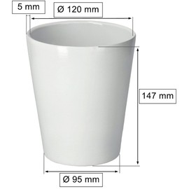 KOTARBAU® Ceramic Flower Pot Planter for Orchids Height 150 mm Diameter 120 mm White