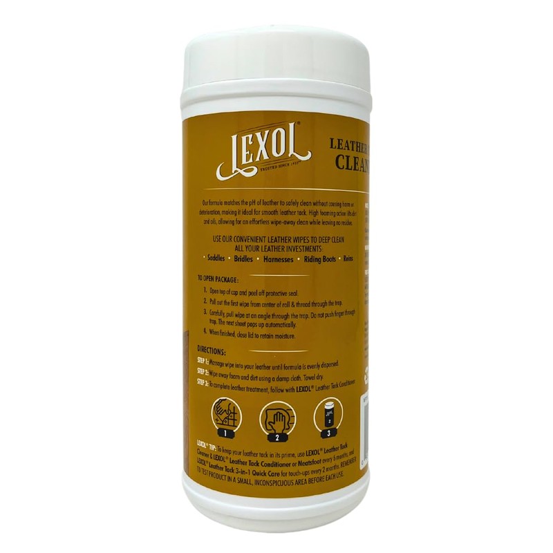 Lexol Leather Cleaner Quick Wipes - 75 Pre-Moistened Towels (3