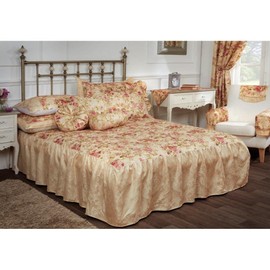 Versailles Luxury Bedroom Collection Duvet Sets, Fitted Bedspreads, Curtains, Cushion Cover, Neck Roll, Round Cushion (Single Fitted Bedspread)