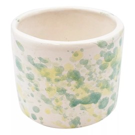 Muna Maceta De Cerámica Esmaltada Decorada Moteada Cilindro