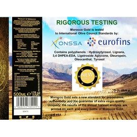 Morocco Gold New Harvest Extra Virgin Olive Oil Early Harvest – Cold Pressed – Polyphenol Rich 652mg/kg EVOO Fresh Harvest Pure and Natural. 500ml/17 Fl Oz