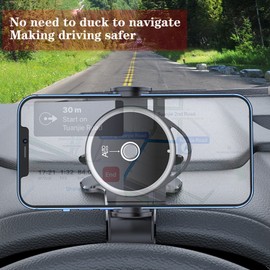 FORVE Car Phone Stand, 360-degree Swivel Clip-on Stand on The Dashboard, Cell Phone Stand with Parking Number Plate，Suitable for 4.0 - to 6.2-inch Models Phone