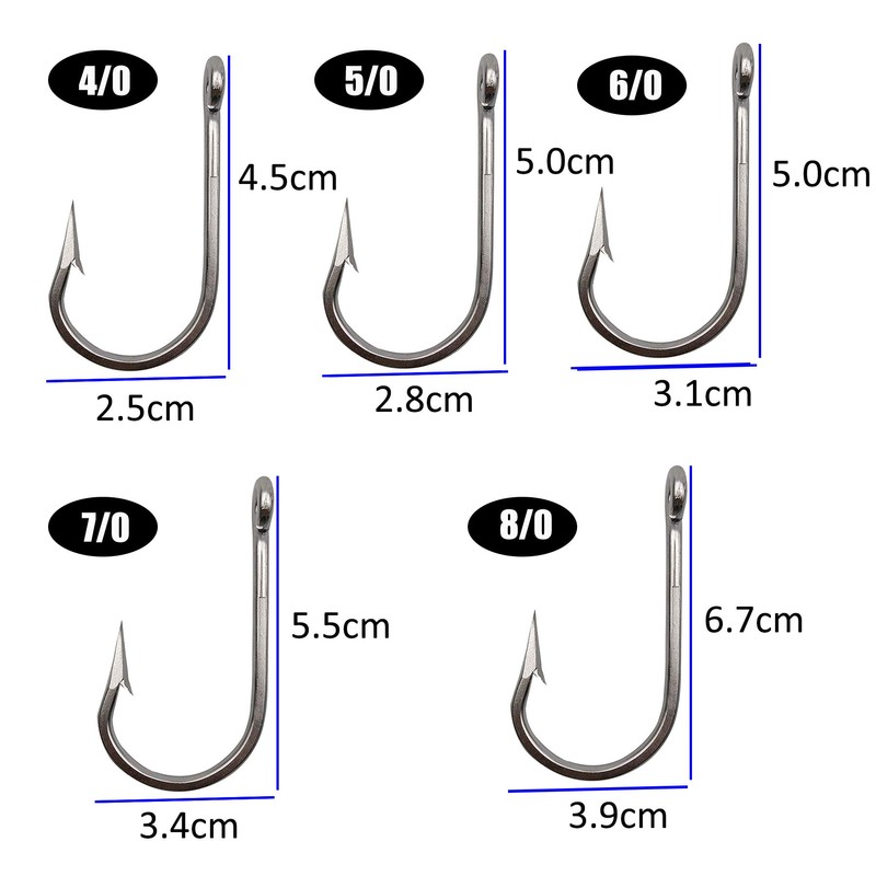 Saltwater Fishing Hooks - Stainless Steel Big Game Shark Tuna