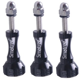 Smatree 3pcs Long Alumunium Thumbscrew Compatible for Gopro 13/12/11/10/9/8/7/6/5/4/3+/3/2/1/2018/Max/DJI OSMO Action Cameras, (Black)