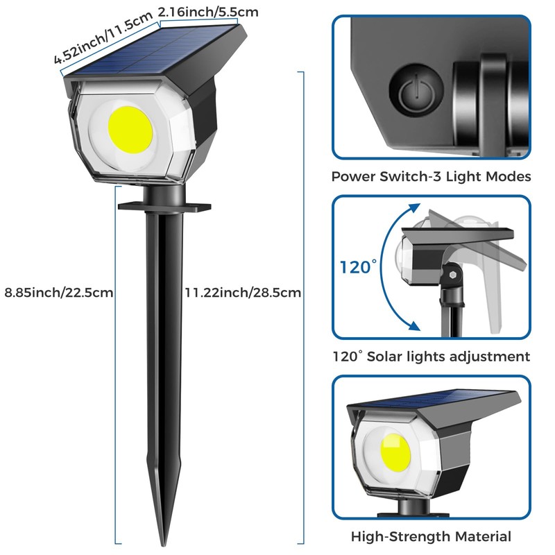 Peasur 12 Pack Solar Lights Outdoor, Solar Spotlights Outdoor Waterproof
