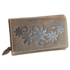 Harold´s Leather Wallet Antik brown Credit Card Purse Woman
