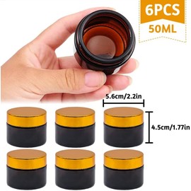 Bakiauli Empty Cream Jar, 50 ml, Refillable Travel Bottle with White Inner Lid for DIY Cream