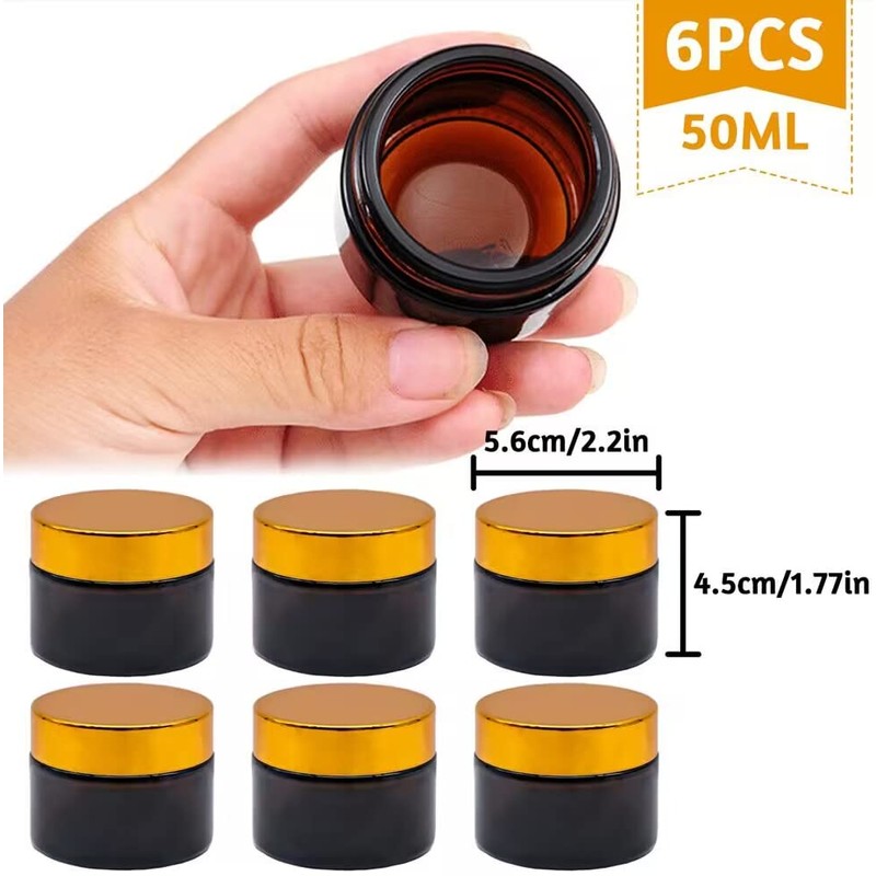 Bakiauli Empty Cream Jar, 50 ml, Refillable Travel Bottle with