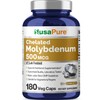 NusaPure Chelated Molybdenum 500 mcg 180 Vegetarian Caps (Vegan, Non-GMO)