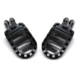 MZS Motorcycle Foot Pegs, Front Wide Footpegs MX Serrated Pedal Rest CNC Black Compatible with Vulcan S 650 S650 EN650 Cafe 2016-2023