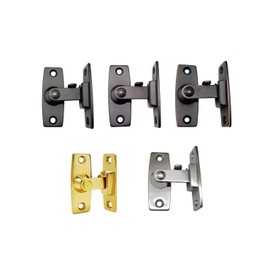 QCAA 2.5" Heavy Forged Solid Brass Door Latch, 90 Degree Right Angle Door Latch Buckle for Doors & Windows, Aged Classic Bronze, 1 Pack, Made in Taiwan