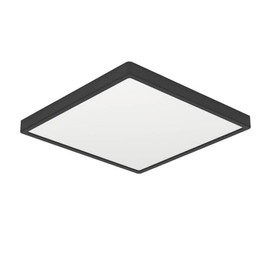Eglo LED Ceiling Light Fitting Fueva 6, Square Ceiling lamp, Bathroom Lighting, Flush luminaire Made of Plastic in Black and White, Warm White-Cold White, IP44, 15 x 15 cm