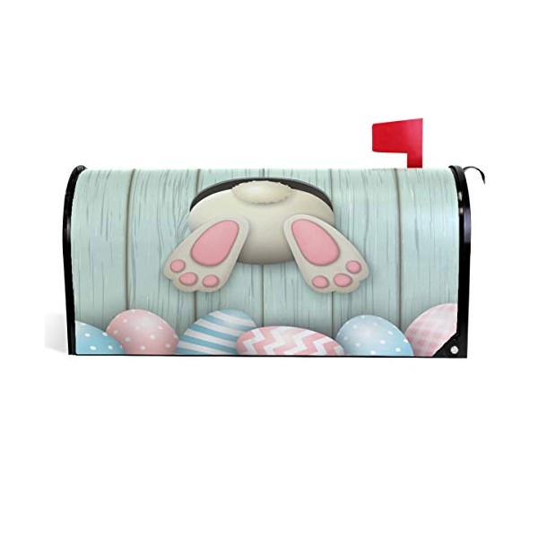 Wamika Funny Easter Rabbit Mailbox Cover Cute Eggs Bunny Mailbox