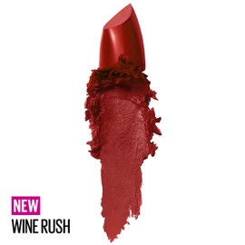Maybelline Color Sensational Lipstick, Lip Makeup, Cream Finish, Hydrating Lipstick, Nude, Pink, Red, Plum Lip Color, Wine Rush, 0.15 oz; (Packaging May Vary)