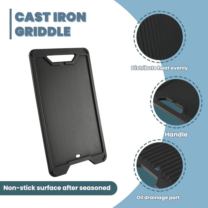 BAC609 Reversible Griddle for Traeger PRO 575, Griddle Plate Cast