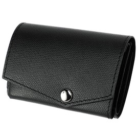 Abrasas Small Wallet with AirTag, Men's, Women's, Made in Japan, Genuine Leather, Black