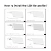 Besseto Plaster-in LED Channel 6 Pack 3.3FT/1 Meter Trim Edge