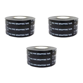 Charman Manufacturing Electrical Black Tape, 2 in. X 100 FT 10 Mil, PVC Pipe Wrapping Tape, All-Weather Corrosion Protection for Steel Pipe, Fittings,Electrical Conduit, Pipe Wrap Insulation (3 Pack)