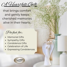 Angel Statue Sympathy Gift, Memorial Figurine for Healing and Comfort, Bereavement Remembrance Keepsake to Honor and Celebrate the Life of a Loved One, Condolence Gift for Family, Friends, Coworkers