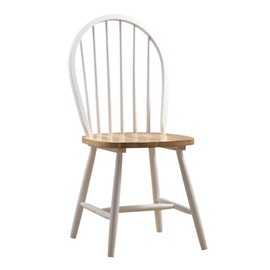 Boraam Farmhouse Chair, White/Natural, Set of 2