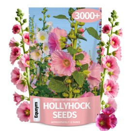 Hollyhock Seeds 3000+ Bulk Pack - Colorful Perennial Blooms, Attracts Pollinators, Easy to Grow, Tall Garden Beauty - Perfect for Outdoor Landscaping, Backyard Shade, and Cottage Flower Gardens