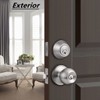 Probrico Brushed Nickel Door Knob and Single Cylinder Deadbolt, Front