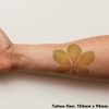 'Autumn Chestnut Leaf' Temporary Tattoo - Water Resistant, Skin-Safe, Non-Toxic