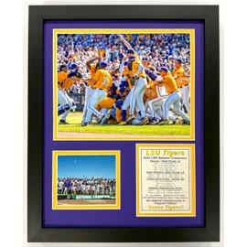 LSU Tigers Baseball | 2025 CWS National Champions | Framed Photo Collage | 2 Sizes and Styles | (12" x 15" - 2025, Framed)