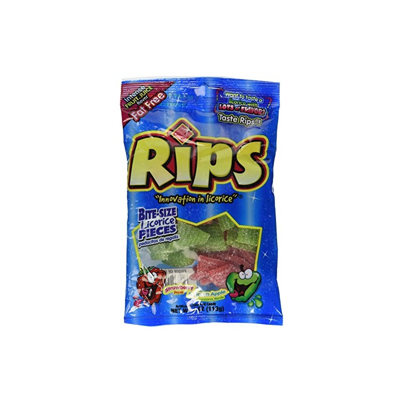Rips Assorted Licorice Pieces, 4 Ounce (Pack of 12)