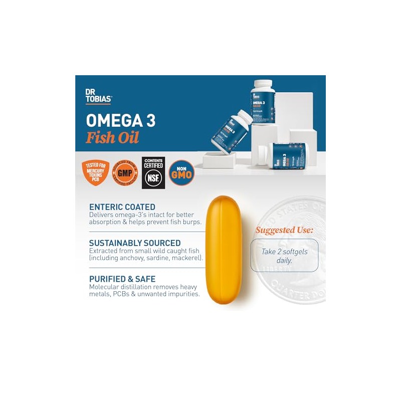 Dr. Tobias Aceite De Pescado Omega 3, 2000 Mg De