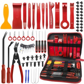 Poraxy Trim Removal Tool,120Pcs Car Panel Door Audio Removal Tool Kit, Auto Clip Pliers Fastener Remover Pry Tool Set with Storage Bag