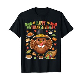 Cute Turkey Happy Thanksgiving Matching Family Women Men Kid T-Shirt