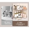 Corner Bathroom Organizer, Clear Acrylic Makeup Storage with Brush Holder,