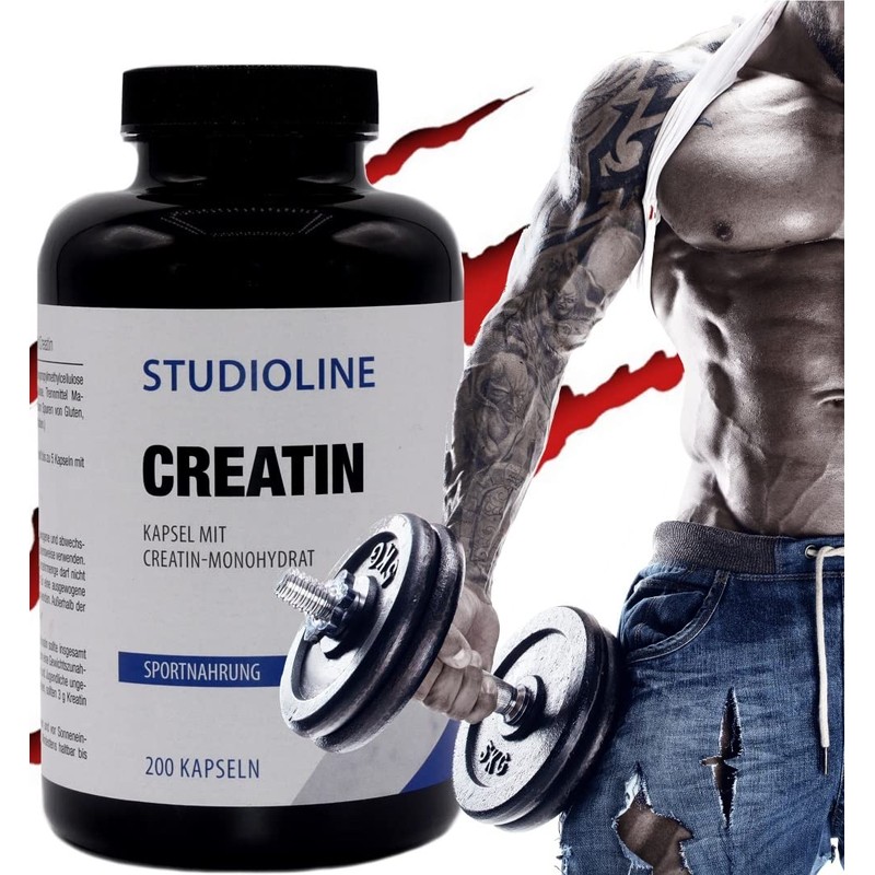 STUDIOLINE Creatine Monohydrate | 200 Capsules | Highest Dosage 3500