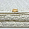 48-Inch Rib Knit Christmas Tree Skirt with Oak Buttons, Cream