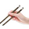 BestySuperStore Wooden Chopsticks 9⅞" Long Coconut Palm Wood Chopstick Metal