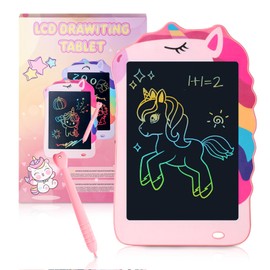 Unicorn LCD Writing Tablet for Kids,Colorful Toddler Drawing Tablet for Educational Boy Baby Girl, Doodle Board Pad Toy for 3 4 5 6 7 8-12 Years Old Kid Birthday Party School Christmas, 8.5inch Pink