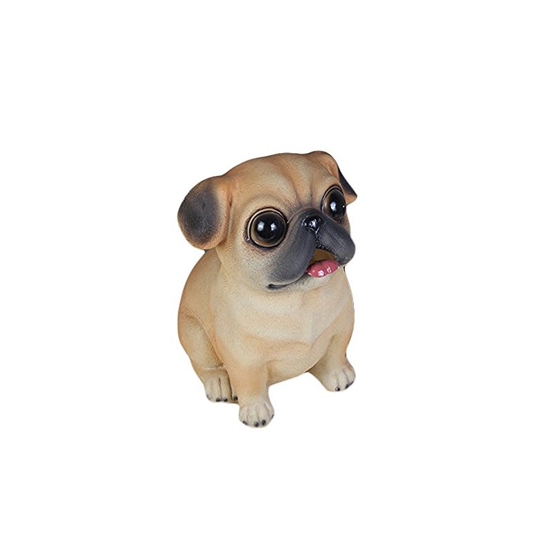 WAIT FLY Cute Pug Dog Shaped Resin Piggy Bank Coin