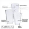 silverkitchen 20x Trinkbecher 400ml - flexible Mehrwegbecher wiederverwendbare Plastikbecher transparent