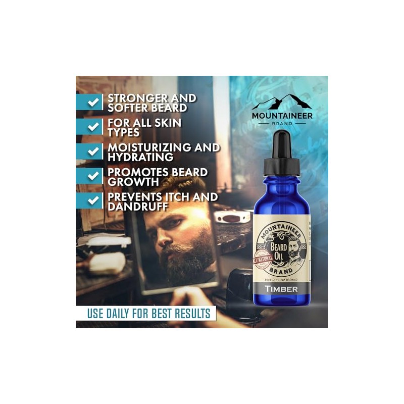 Beard Oil by Mountaineer Brand (2oz) | Barefoot (Unscented) |