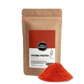 Spicy Welt Cayenne Pfeffer Gemahlen (500g) – Cayenne Pfeffer Pulver für Suppen, Saucen, Marinaden & Grillen | Frisch Gemahlen, Intensiv Aromatisch | 100% Naturrein, Ohne Zusatzstoffe