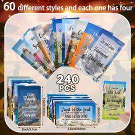 Estune 240 Pcs Bible Verse Cards with Full Scripture Cards Mini Prayer Cards for Women and Men Motivational Assorted Inspirational Quote Cards Bulk for Student Friend Religious Christian Gift
