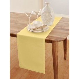 Solino Home Yellow Table Runner 90 Inches Long – Cotton Linen Table Runner 14 x 90 Inch – Machine Washable Dining Table Runner – Dru