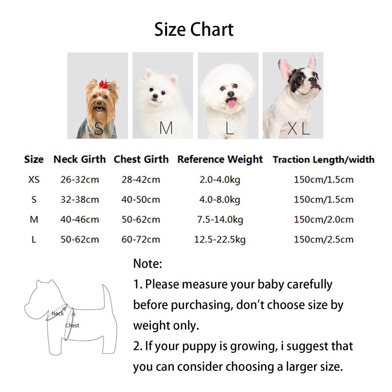 SKXEO Small Dog No Pull Harness & Lead Set -